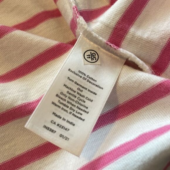 TALBOTS Tee Vacation Stripe in White/Watermelon Shirt Top Large - Picture 4 of 4